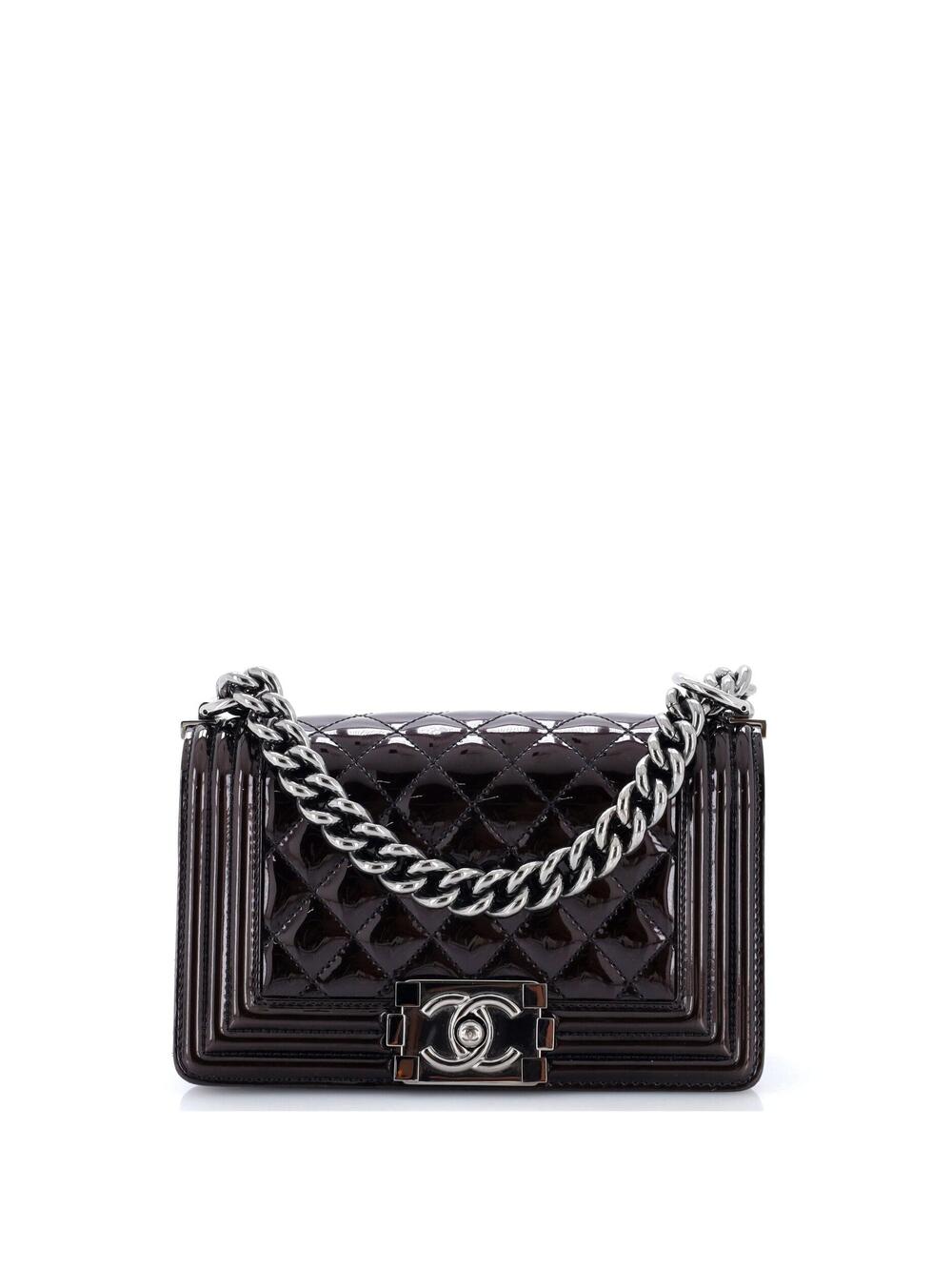 Chanel Boy Flap Bag Quilted Patent #299247C33B